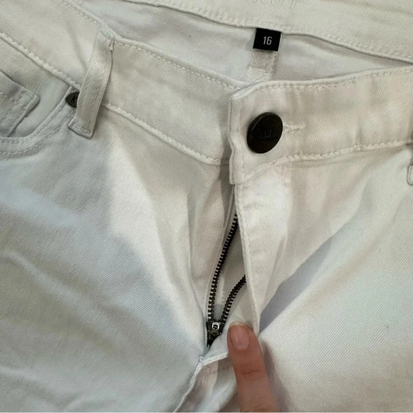 Kut from the Kloth Women’s White Mid-Rise Denim Crop Skinny Jeans Size 16 NWT - Picture 4 of 8